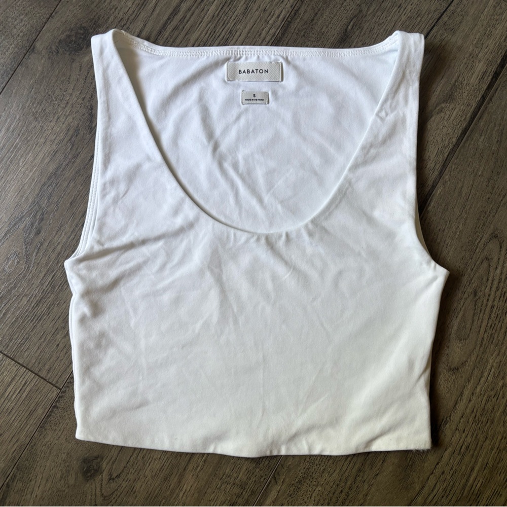 ARITZIA BABATON Cropped Contour Tank White S